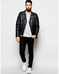 Мужская черная кожаная косуха от Schott