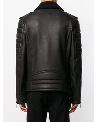 Мужская черная кожаная косуха от Philipp Plein