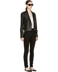 Женская черная кожаная косуха от BLK DNM