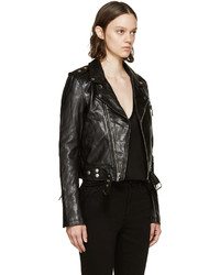 Женская черная кожаная косуха от BLK DNM