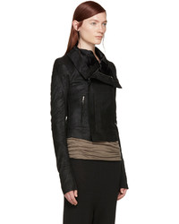 Женская черная кожаная косуха от Rick Owens