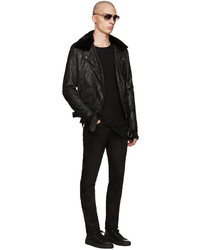 Мужская черная кожаная косуха от BLK DNM