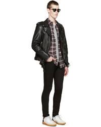 Мужская черная кожаная косуха от BLK DNM