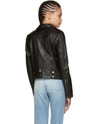 Женская черная кожаная косуха от BLK DNM