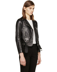 Женская черная кожаная косуха от Acne Studios