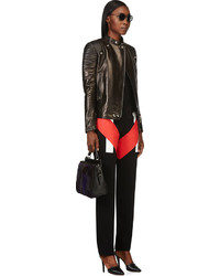 Женская черная кожаная косуха от Givenchy