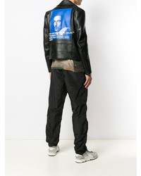 Мужская черная кожаная косуха от Off-White