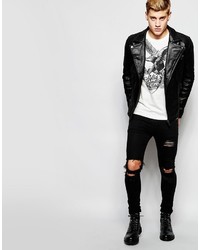 Мужская черная кожаная косуха от Solid