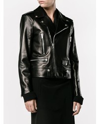 Женская черная кожаная косуха от Saint Laurent