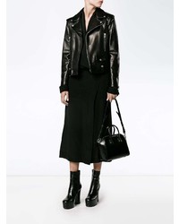 Женская черная кожаная косуха от Saint Laurent