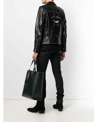 Мужская черная кожаная косуха от Saint Laurent