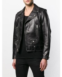 Мужская черная кожаная косуха от Saint Laurent