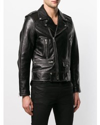 Мужская черная кожаная косуха от Saint Laurent