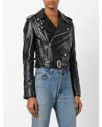 Женская черная кожаная косуха от Manokhi