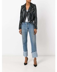 Женская черная кожаная косуха от Manokhi