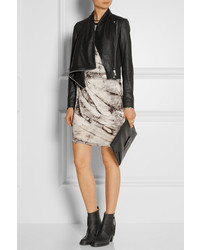 Женская черная кожаная косуха от Helmut Lang