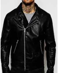 Мужская черная кожаная косуха от Religion