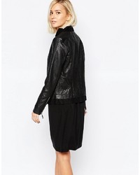 Женская черная кожаная косуха от Selected