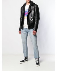 Мужская черная кожаная косуха от Off-White