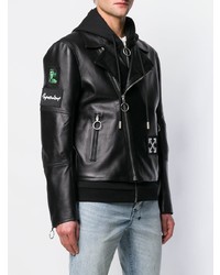 Мужская черная кожаная косуха от Off-White