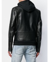 Мужская черная кожаная косуха от Off-White