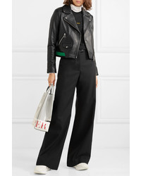 Женская черная кожаная косуха от Maje