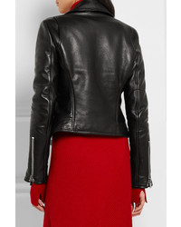 Женская черная кожаная косуха от Balenciaga