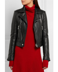 Женская черная кожаная косуха от Balenciaga