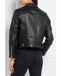 Женская черная кожаная косуха от Acne Studios