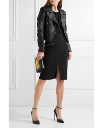 Женская черная кожаная косуха от Tom Ford