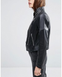 Женская черная кожаная косуха от Asos