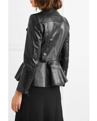 Женская черная кожаная косуха от Alexander McQueen