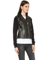 Женская черная кожаная косуха от Vince