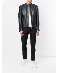 Мужская черная кожаная косуха от Les Hommes