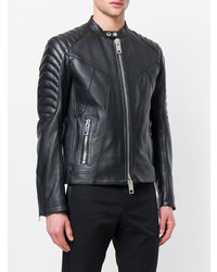 Мужская черная кожаная косуха от Les Hommes