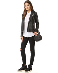 Женская черная кожаная косуха от Capulet