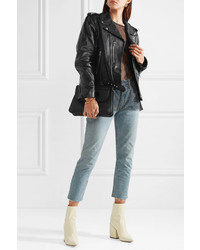 Женская черная кожаная косуха от RE/DONE