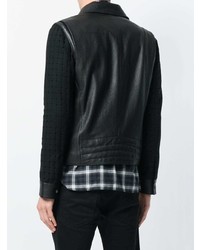 Мужская черная кожаная косуха от Versus