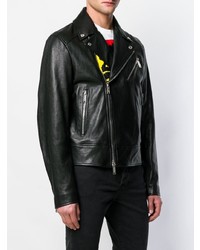 Мужская черная кожаная косуха от DSQUARED2