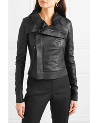 Женская черная кожаная косуха от Rick Owens