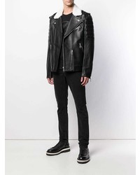 Мужская черная кожаная косуха от Philipp Plein