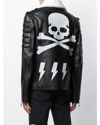 Мужская черная кожаная косуха от Philipp Plein