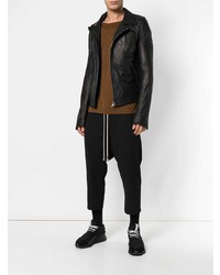 Мужская черная кожаная косуха от Rick Owens