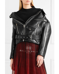 Женская черная кожаная косуха от Balenciaga