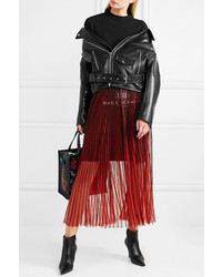 Женская черная кожаная косуха от Balenciaga