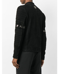 Мужская черная кожаная косуха от Philipp Plein