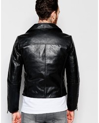 Мужская черная кожаная косуха от Nudie Jeans