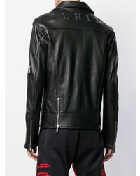 Мужская черная кожаная косуха от Philipp Plein