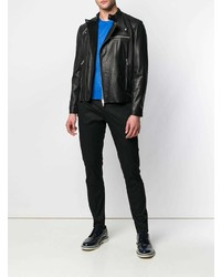 Мужская черная кожаная косуха от Dondup