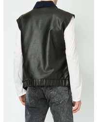 Мужская черная кожаная куртка без рукавов от Y/Project